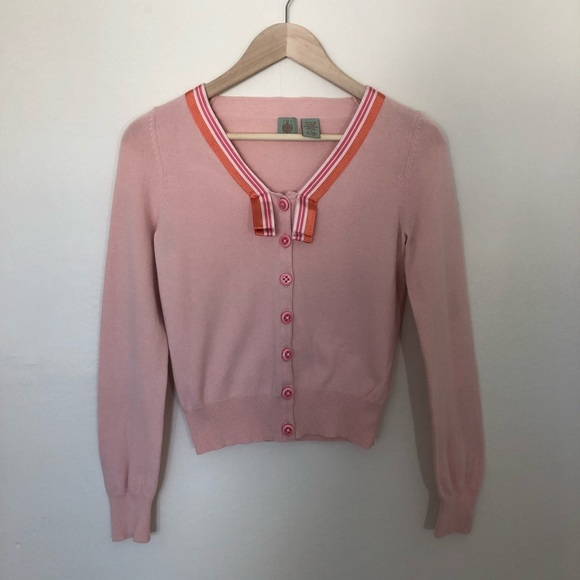 Anthropologie Sweaters - Anthropologie HWR Pink Retro Nautical Cardigan